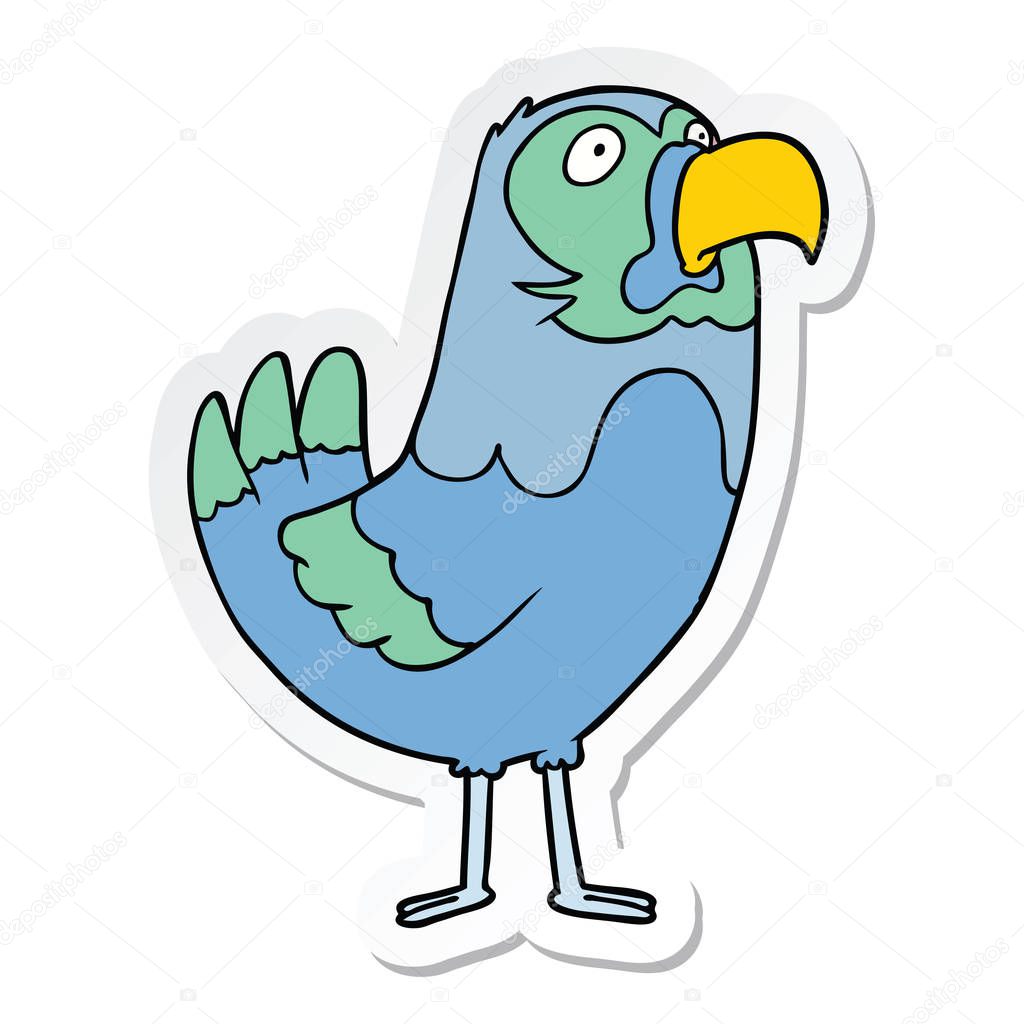 sticker of a cartoon parrot