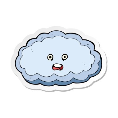 bir çizgi film dekoratif bulut etiket