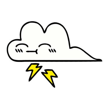 çizgi roman tarzı karikatür bir gök gürültüsü bulut