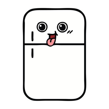 bir buzdolabı dondurucu sevimli çizgi