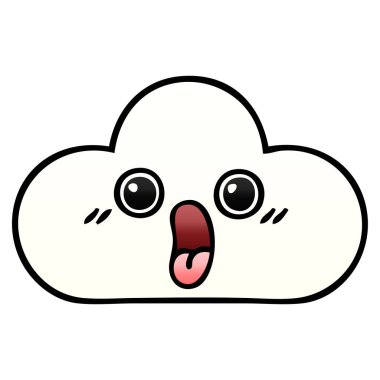 bir bulut degrade gölgeli çizgi film