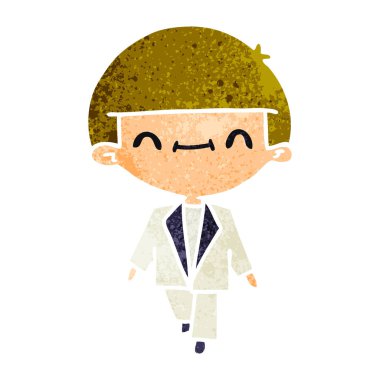 takım elbise sevimli kawaii çocuk Retro çizgi film