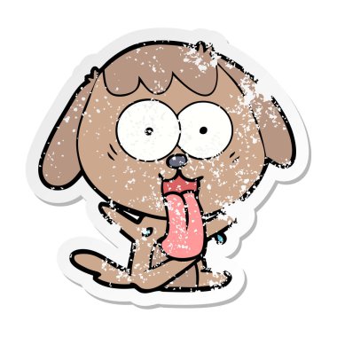 sevimli çizgi köpeklerin sıkıntılı etiket