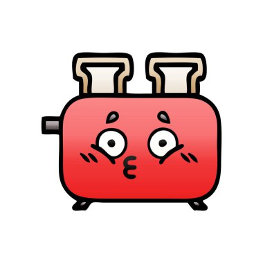 Degrade gölgeli karikatür bir ekmek kızartma makinesi,