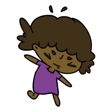 bir şirin kawaii kız çizgi film