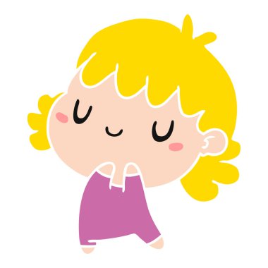 bir şirin kawaii kız çizgi film gösterimi