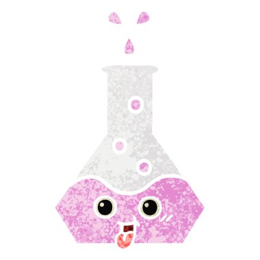 Retro illüstrasyon stil karikatür bir bilim ölçek