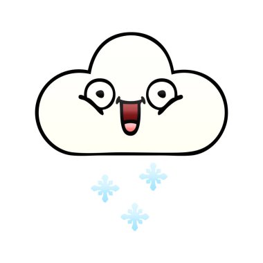 bir kar bulut degrade gölgeli çizgi film