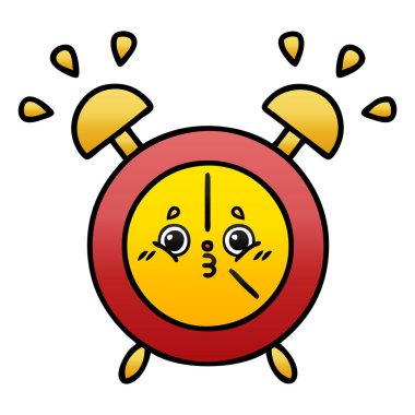 bir çalar saat degrade gölgeli karikatür