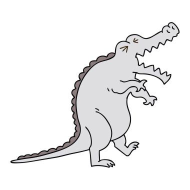 ilginç karikatür timsah el çekilmiş