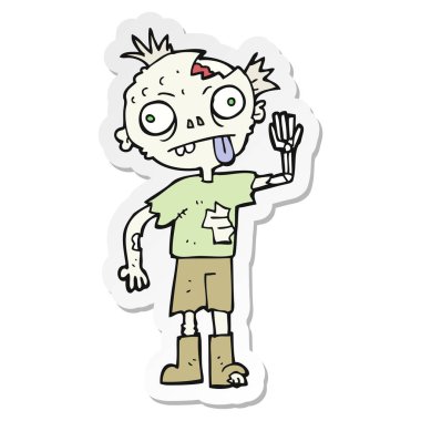 etiket bir çizgi film zombi