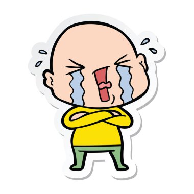 kel adam ağlıyor çizgi film etiketi