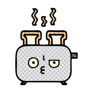 çizgi roman tarzı karikatür bir ekmek kızartma makinesi