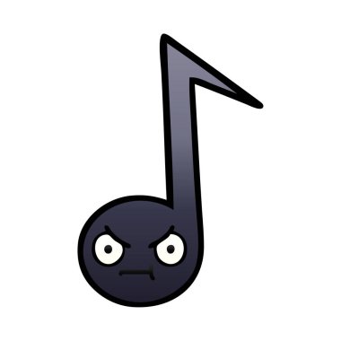 Degrade gölgeli çizgi film müzik notası