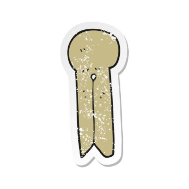 bir çizgi film eski stil ahşap peg Retro sıkıntılı etiket