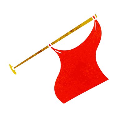 Retro karikatür doodle kutup beyaz bir flep