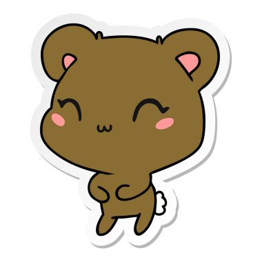 Etiket cartoon kawaii şirin ayıcık
