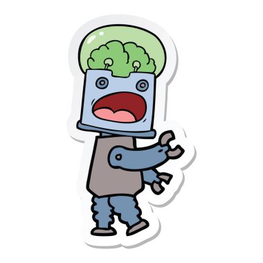 bir çizgi film robot Sticker