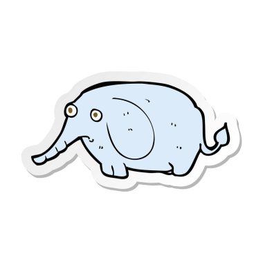etiket bir karikatür üzgün küçük fil