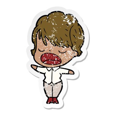 sıkıntılı etiket konuşuyor karikatür kadın