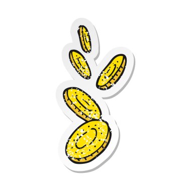 bir karikatür Retro sıkıntılı etiket paralar