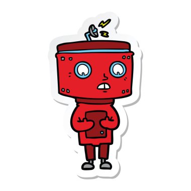 bir çizgi film robot Sticker