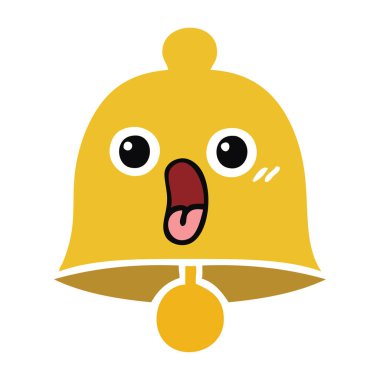 düz renk retro karikatür bir çan