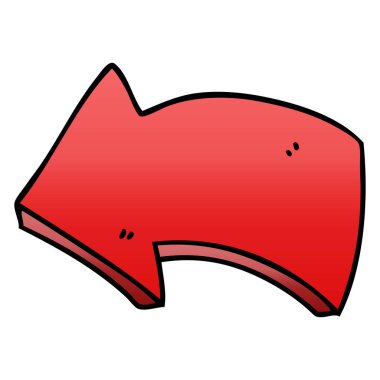 Degrade gölgeli ilginç karikatür oku