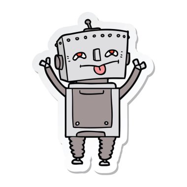 bir çizgi film robot Sticker