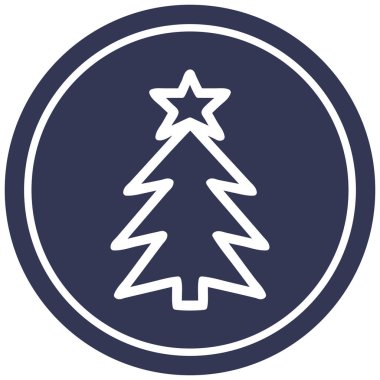 Noel ağacı dairesel simgesi