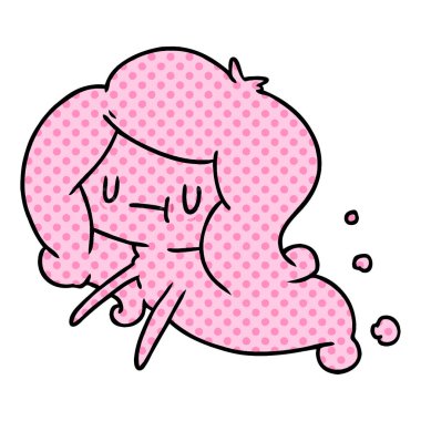 kawaii sevimli hayalet çizgi film gösterimi