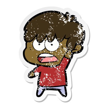 bir endişe çizgi film çocuk sıkıntılı etiket