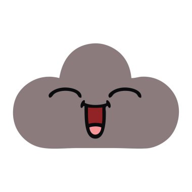 bir fırtına bulutu, düz renk retro çizgi film