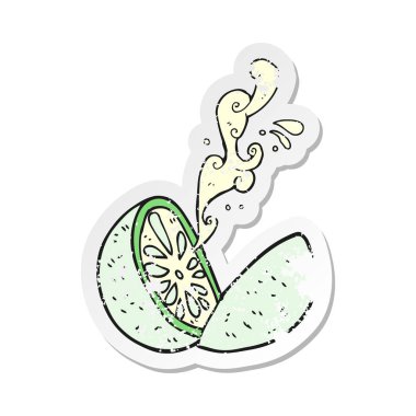 bir çizgi film kavun Retro sıkıntılı etiket