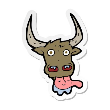 etiket bir karikatür inek yüz