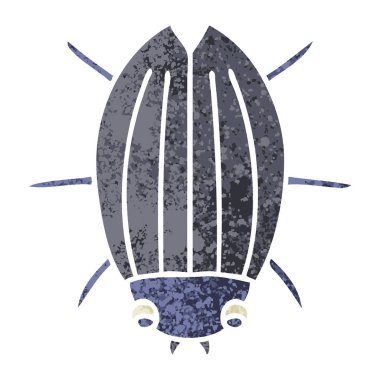 ilginç retro illüstrasyon tarzı çizgi film böceği