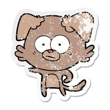 gergin köpek karikatür sıkıntılı etiket