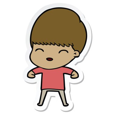 bir mutlu çizgi film çocuk etiket