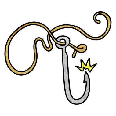 elle çizilmiş karikatür doodle keskin balıkçılık kanca dokulu