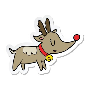 etiket bir karikatür Noel reindeer
