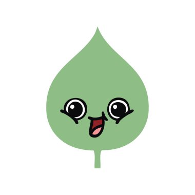 düz renk retro çizgi film ekspresiyon yaprak