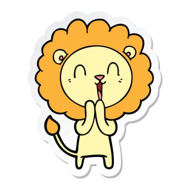 gülen aslan çizgi film etiketi