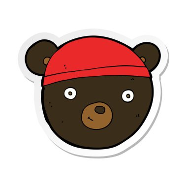 etiket bir çizgi film siyah ayı yüz