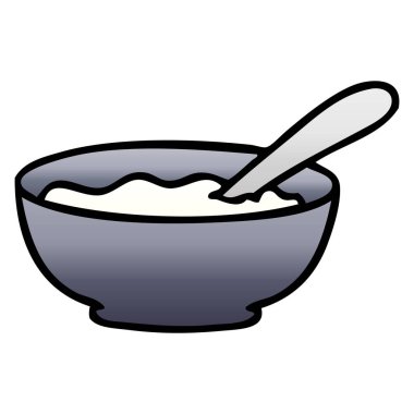 ilginç degrade gölgeli karikatür kase yulaf lapası