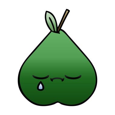 bir armut degrade gölgeli karikatür