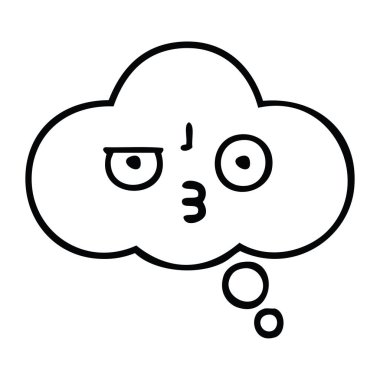 bir düşünce balonu çizim karikatür