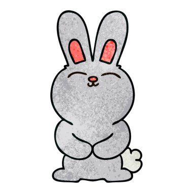 çizilmiş ilginç karikatür tavşan el