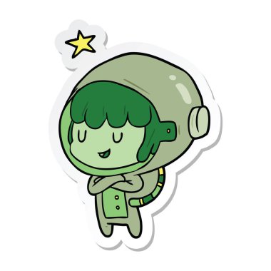 etiket bir karikatür alan kız