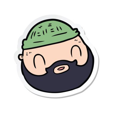 etiket sakallı bir çizgi film erkek yüz