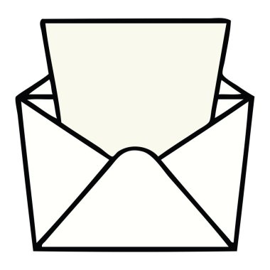 ilginç çizgi film mektup ve zarf el çekilmiş